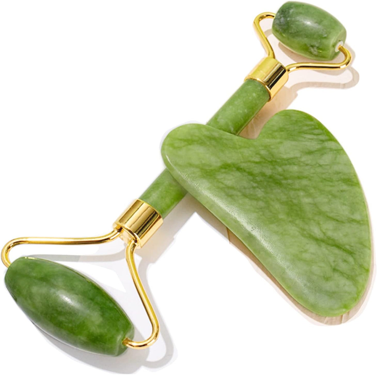 Gua Sha Facial Tools & Jade Roller by ROSELYNBOUTIQUE Original Face Massager for Puffiness