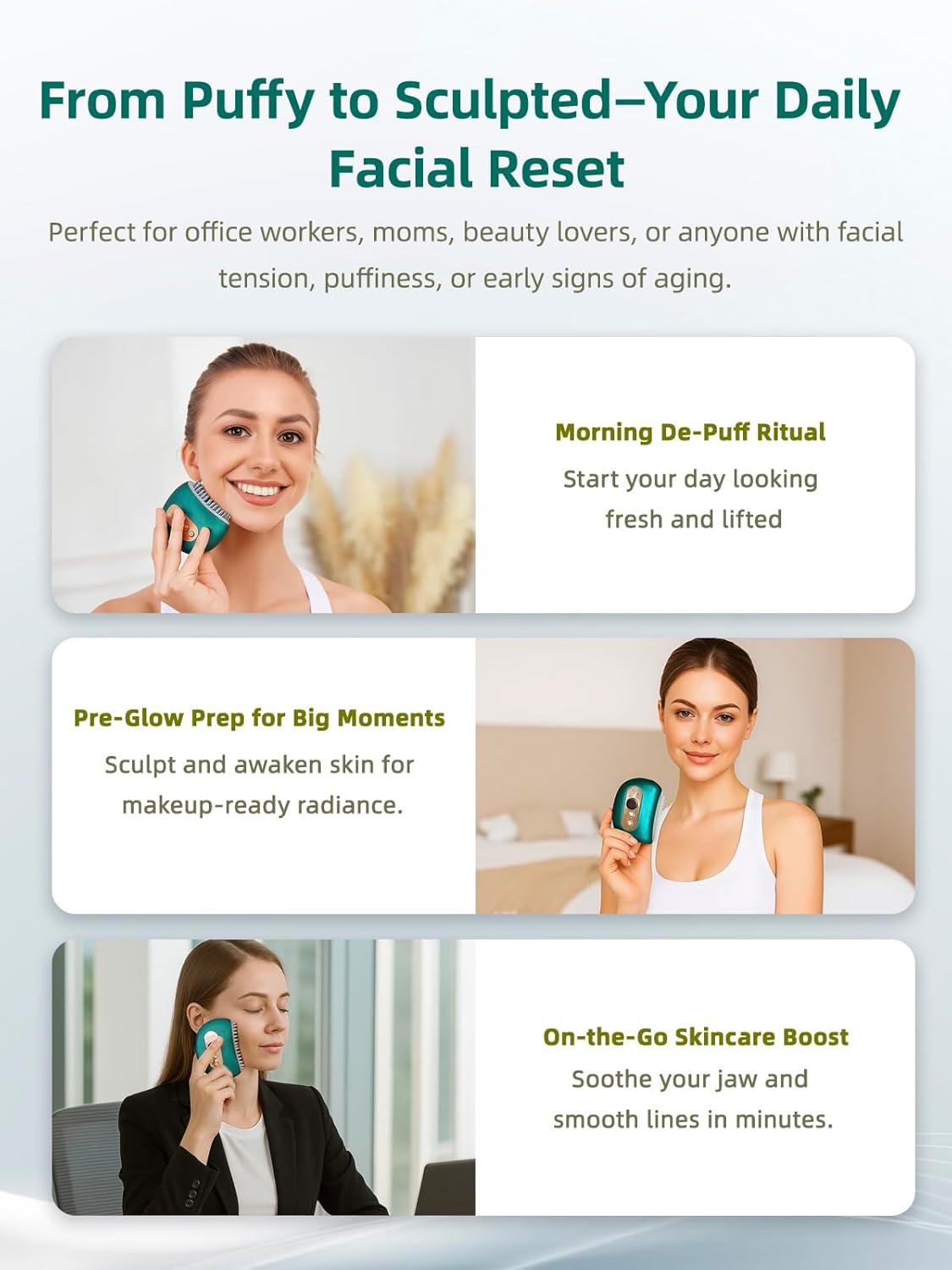 Lymphatic Contour Face Brush – Face Massager for Lymphatic Drainage, Double Chin Reducer, and