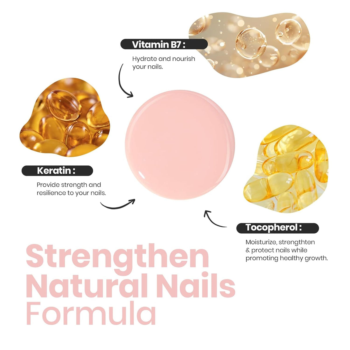 Beetles Nail Polish - Light Pink Natural Nail Polish Natural Nail Concealer Fast Dry Quick Nail