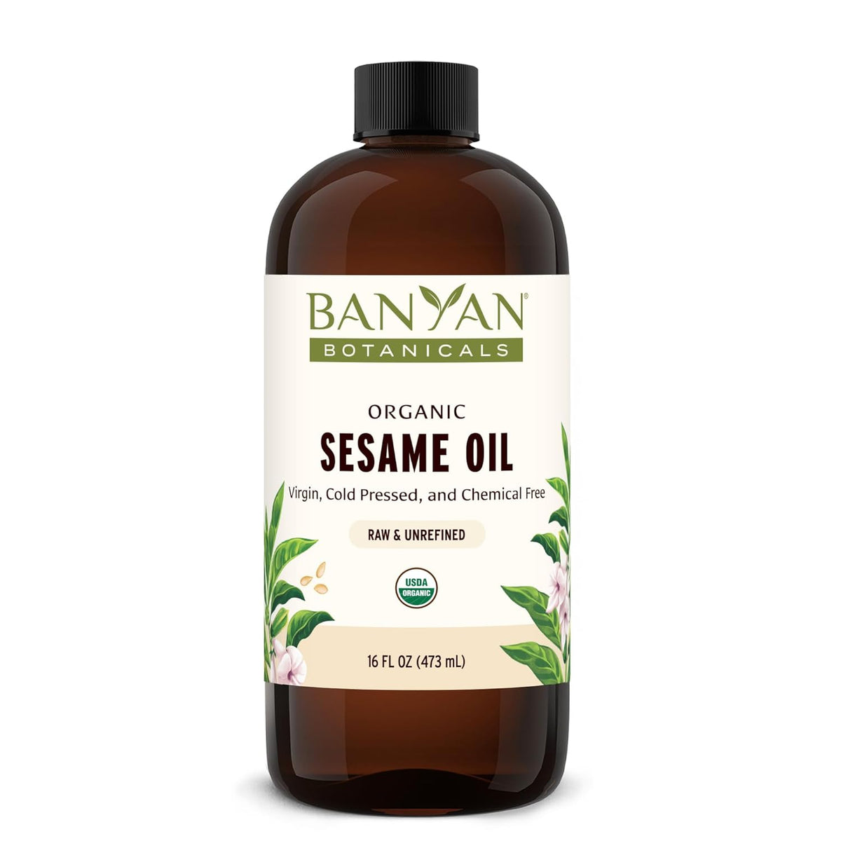 Banyan Botanicals Sesame Oil – Organic & Unrefined Ayurvedic Oil for Skin, Hair, Oil Pulling & More