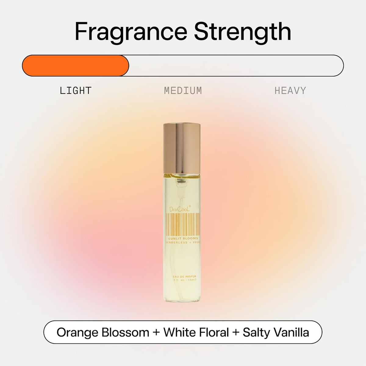 DedCool Eau de Parfum (Sunlit Blooms- 0.5 fl oz) with Notes of Orange Blossom, White Floral, Salty