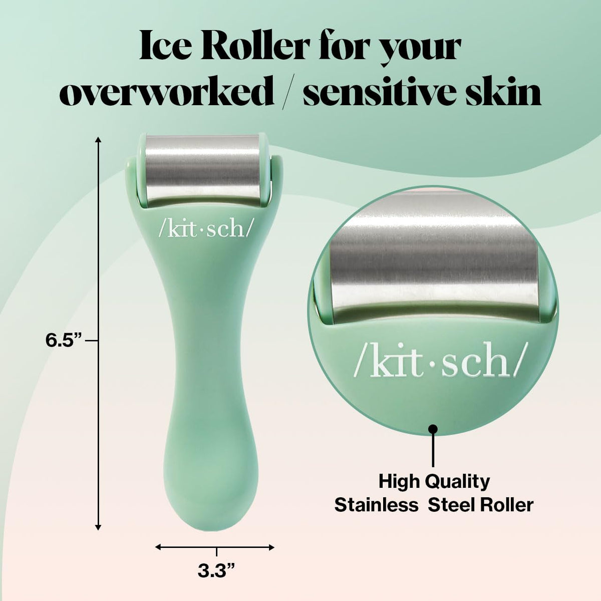 Kitsch Ice Roller for Face – Stainless Steel Face Ice Roller to Reduce Puffiness, Redness &