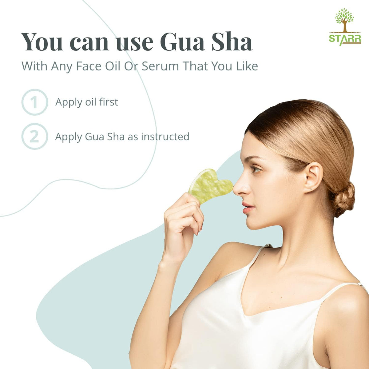 STARR-GIA Certified 100% Xiuyan Jade Gua Sha Massage Tool-Face Massager Reduces Puffiness-Gua Sha