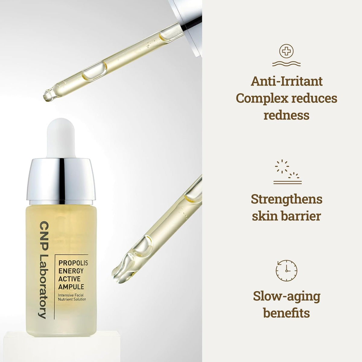 CNP Honey Glow Serum - Hyaluronic Acid & Propolis for Hydrating, Anti-Aging, Centella Soothing