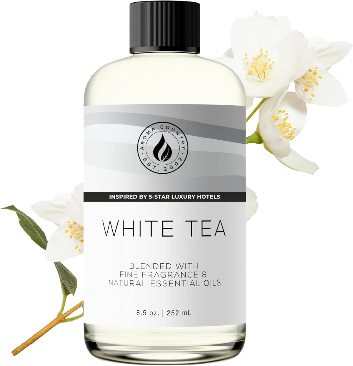 Aroma Country White Tea Diffuser Oil - Luxury Essential Oils for Diffuser Refill & Air Freshener