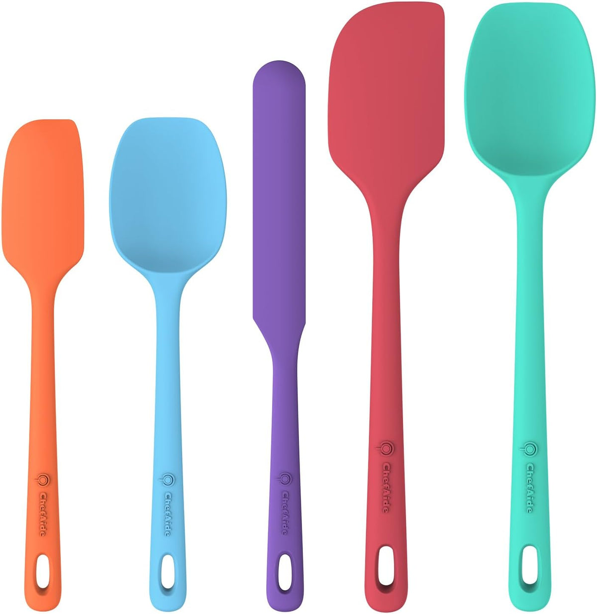 5 Pieces Silicone Spatula Set, Food Grade Rubber Spatula, Upgrade Strong Handle with Ergonomic
