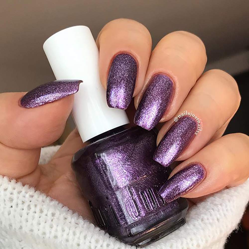 duri Nail Polish, 760 A Million Likes, Purple Metallic Glitter, Full Coverage, Shiny Finish, Fast