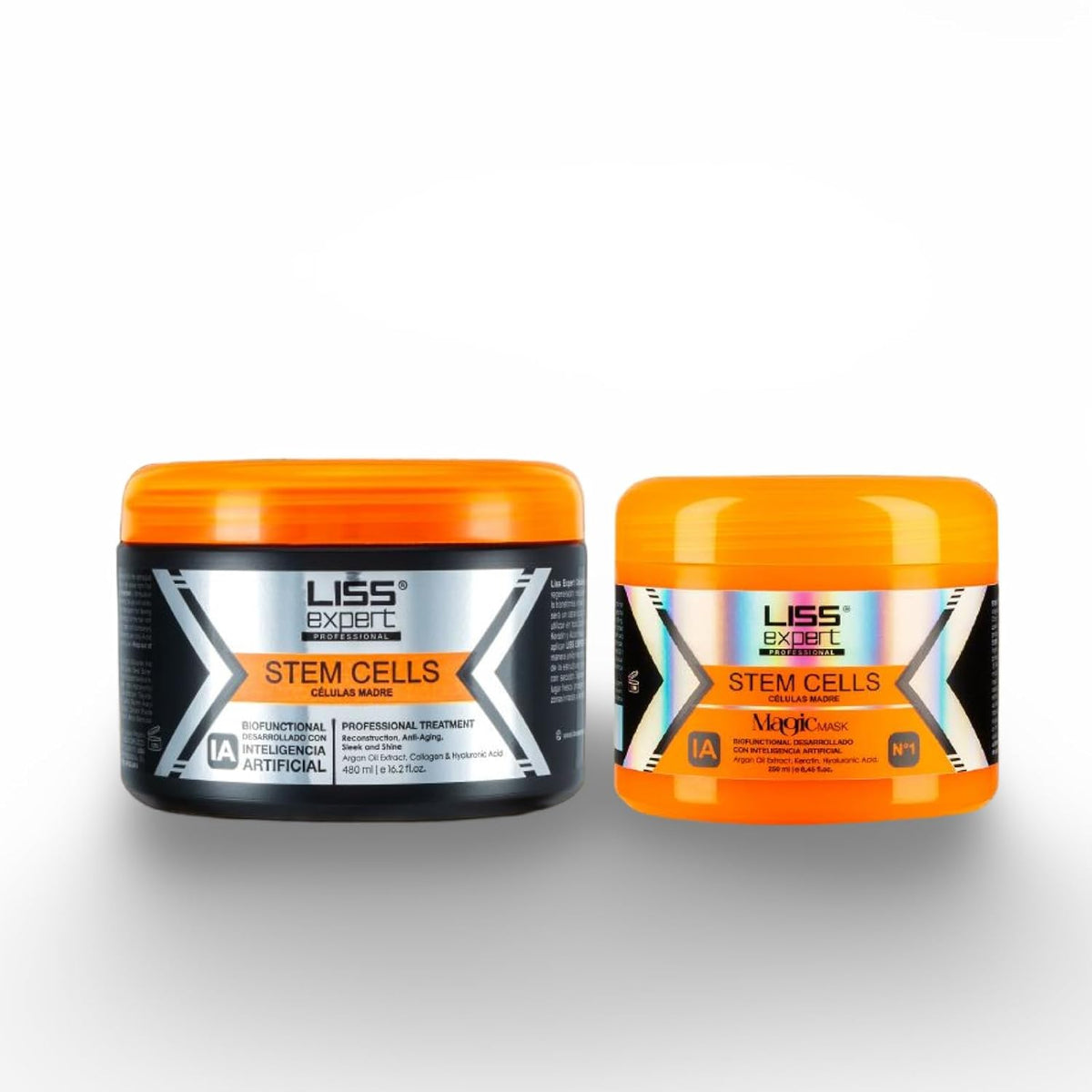 Liss Expert Stem Cells Smoothing Treatment 16.2 oz and Magic AI Mask, 8.45 oz Set Hyaluronic Acid