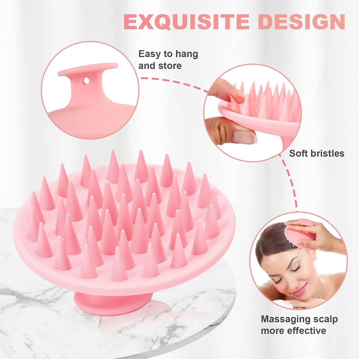 Silicone Scalp Massager Shampoo Brush, Scalp Brush for Hair Growth & Dandruff Removal, Hair