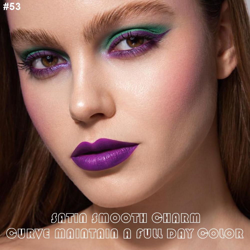 evpct 2Pcs Lavender Purple Matte Liquid Lipstick Lip Gloss Stain and Retractable Lip Liner Makeup