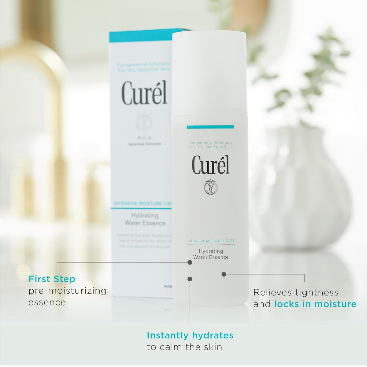 Curel Japanese Skin Care Hydrating Water Essence Toner, Water Based Face Moisturizer for Dry Skin