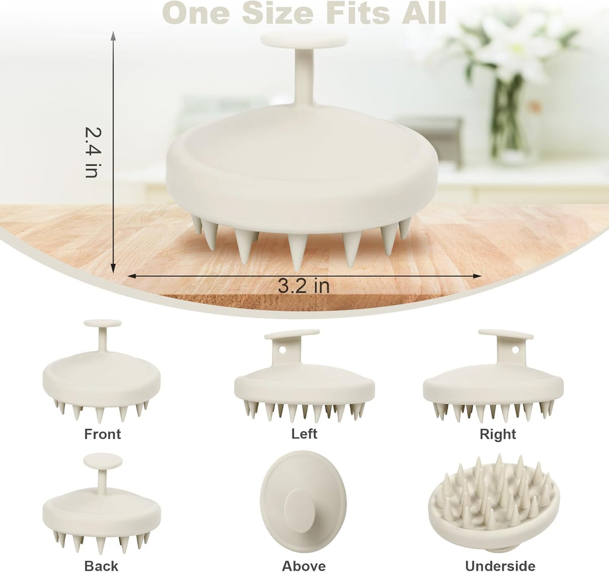 Silicone Scalp Massager, Scalp Scrubber for Hair Growth with Soft Bristles, Scalp Exfoliator Brush
