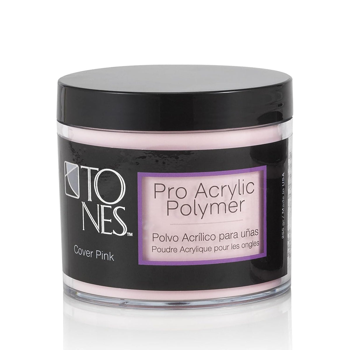 Tones Pro Acrylic Nail Powder, Cover Pink (Soft Nude Pink), (8.5 Fl Oz) - Long-Lasting &