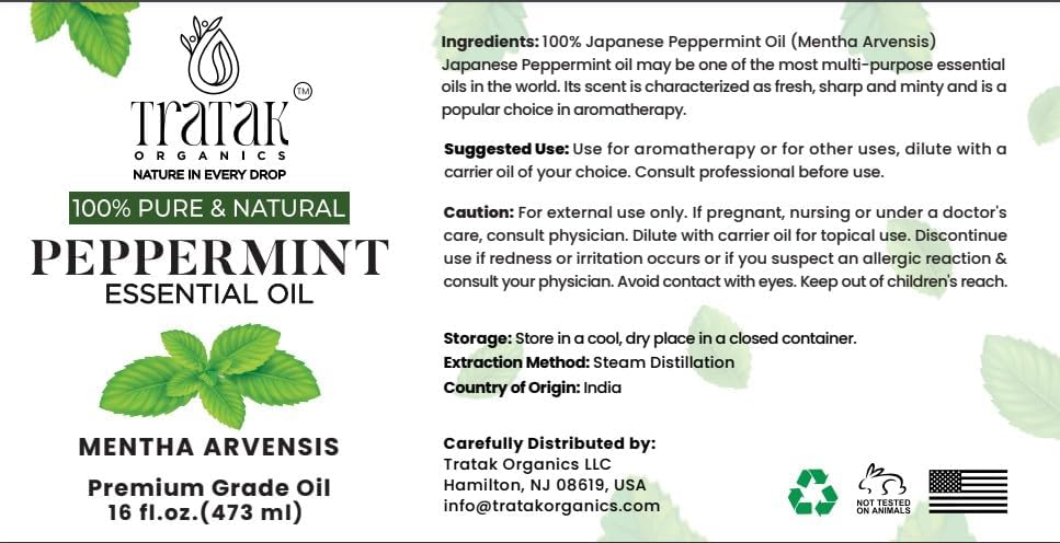 Peppermint Essential Oil - 100% Pure and Natural Oil with Premium Dropper - Undiluted Essential Oil