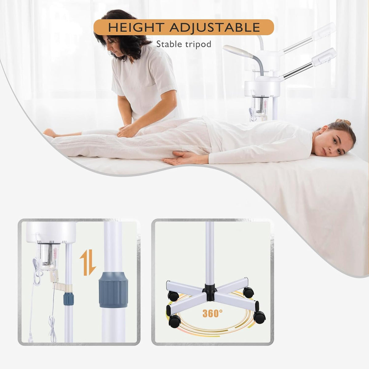 Artist hand Professional Facial Steamer for Face Home Facial Spa with 5X LED Magnifying Lamp Face