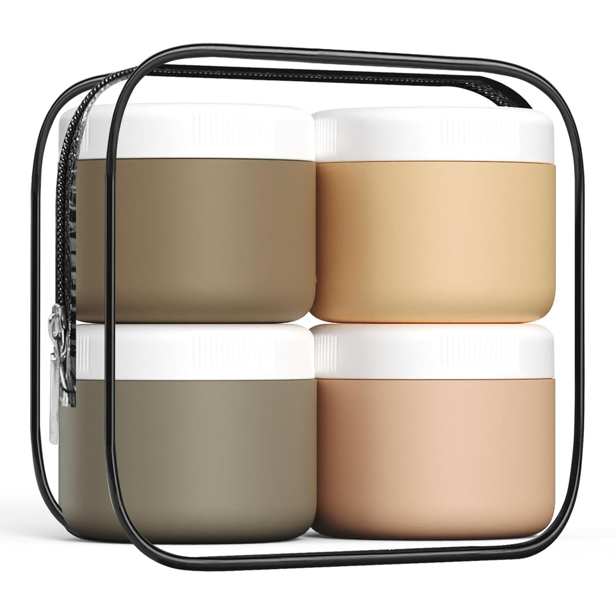 Travel Containers for Toiletries, Silicone Cream Jars BPA-Free, Leak-proof 3oz Travel Size