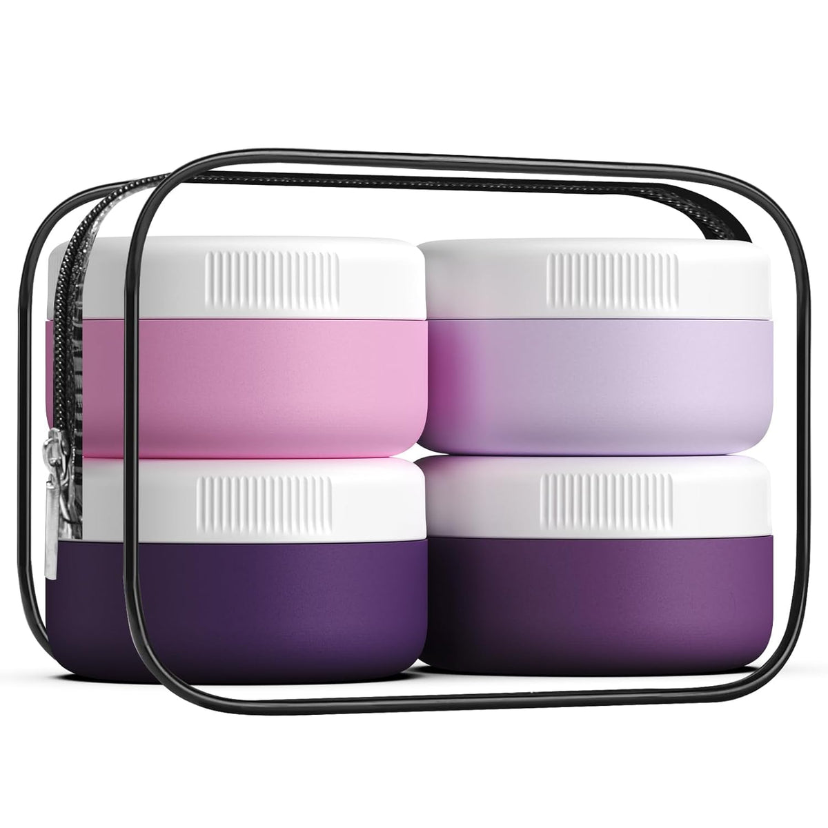 Travel Containers for Toiletries, Silicone Cream Jars BPA-Free, Leak-proof 1.35oz Travel Size