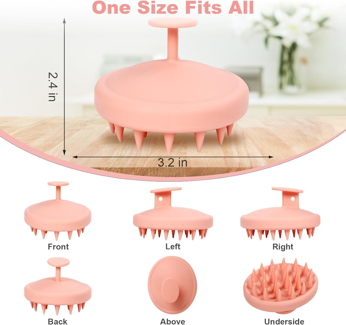 Silicone Scalp Massager, Scalp Scrubber for Hair Growth with Soft Bristles, Scalp Exfoliator Brush