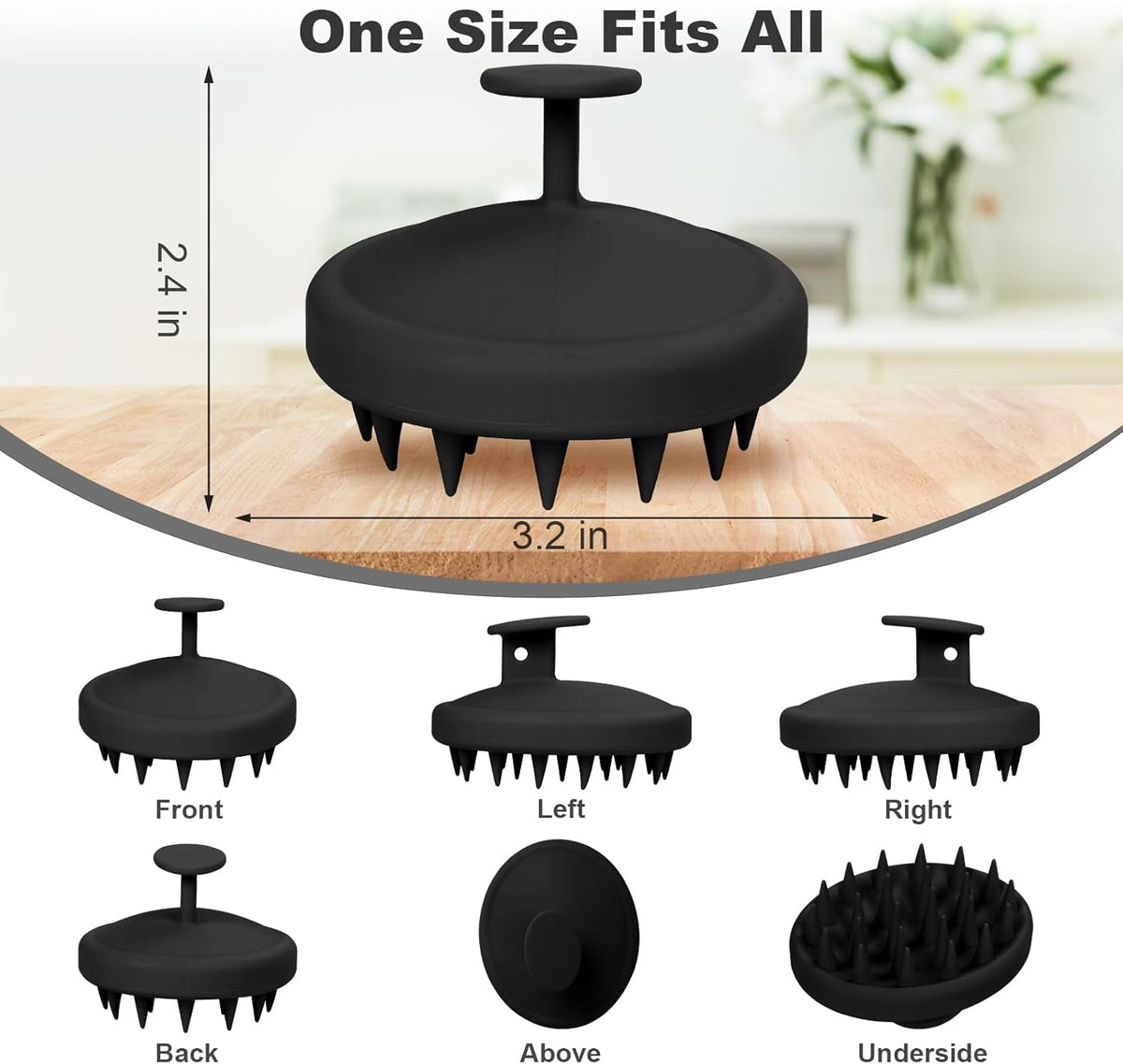 Silicone Scalp Massager, Scalp Scrubber for Hair Growth with Soft Bristles, Scalp Exfoliator Brush