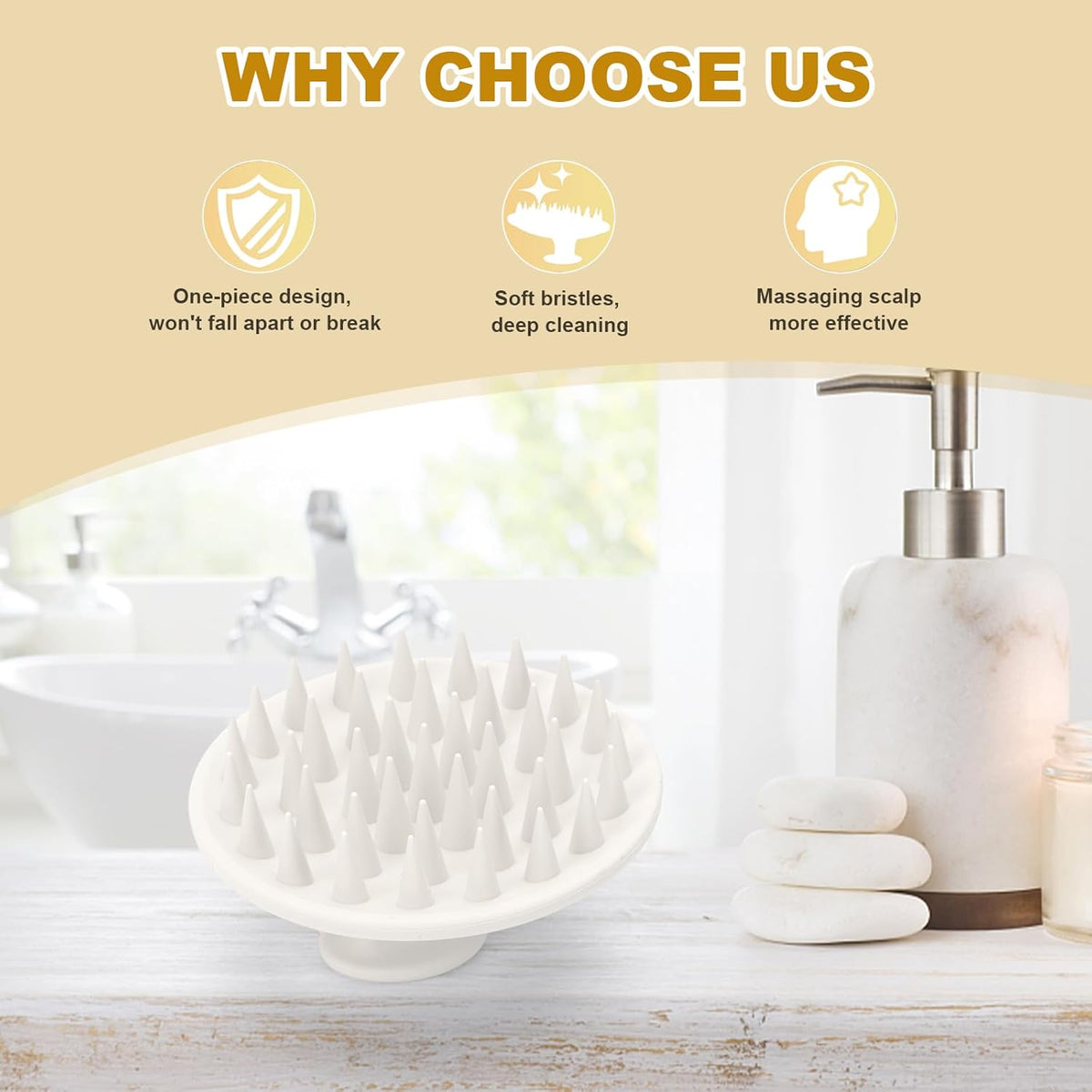 Silicone Scalp Massager Shampoo Brush, Scalp Brush for Hair Growth & Dandruff Removal, Hair