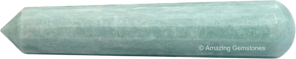 Amazing Gemstone Amazonite Crystal Wand Massage Stick - Pelvic Wand Gua Sha for Adults - Crystals