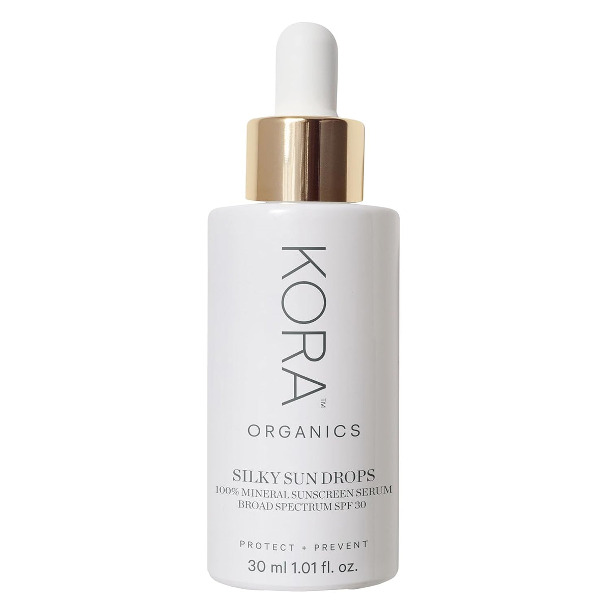 KORA Organics Silky Sun Drops, Mineral Sunscreen Serum SPF 30 with Reef-Safe Non-Nano Zinc Oxide