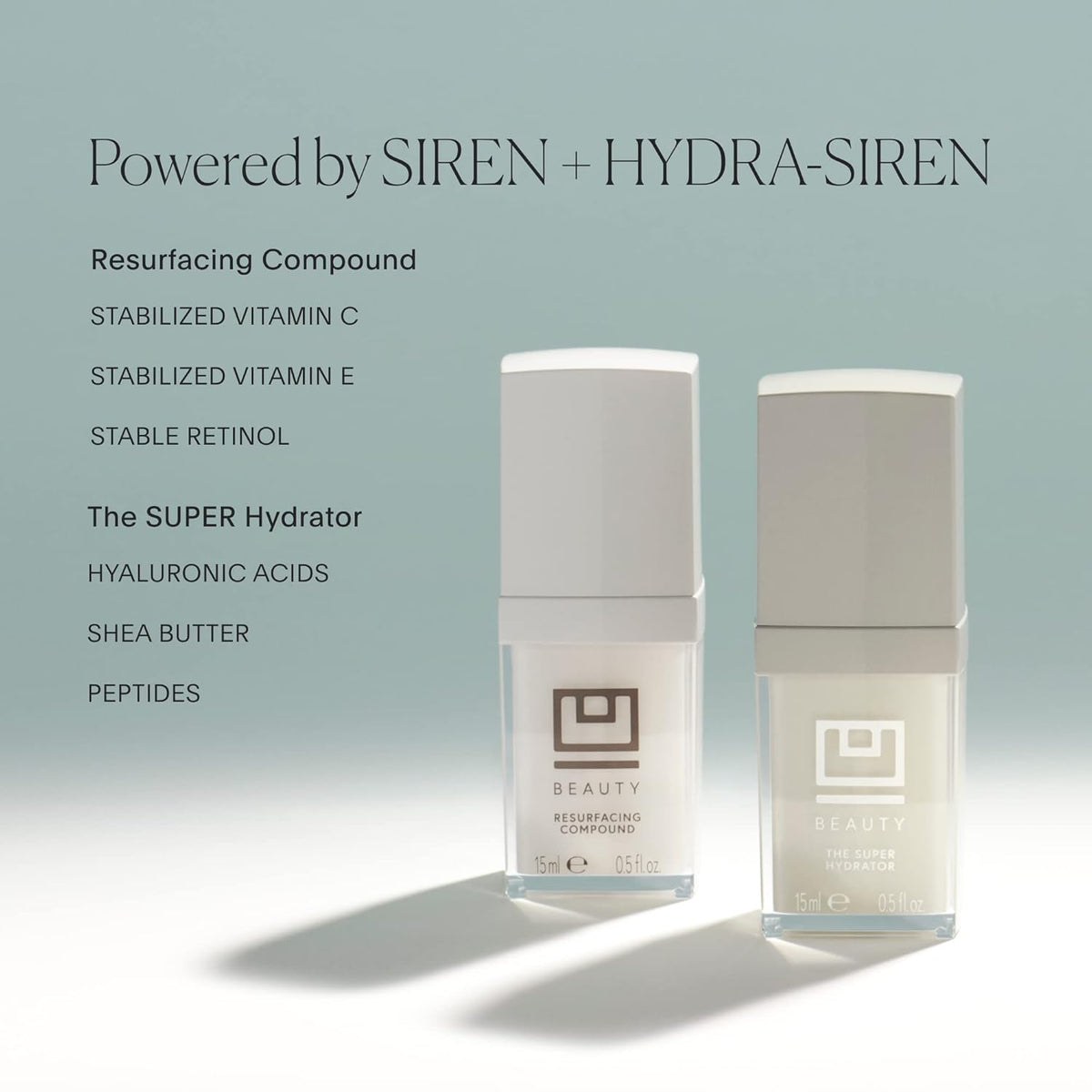 The U Beauty Duo - Resurfacing Compound & SUPER Hydrator Set - Vitamin C & E, Retinol, Hyaluronic