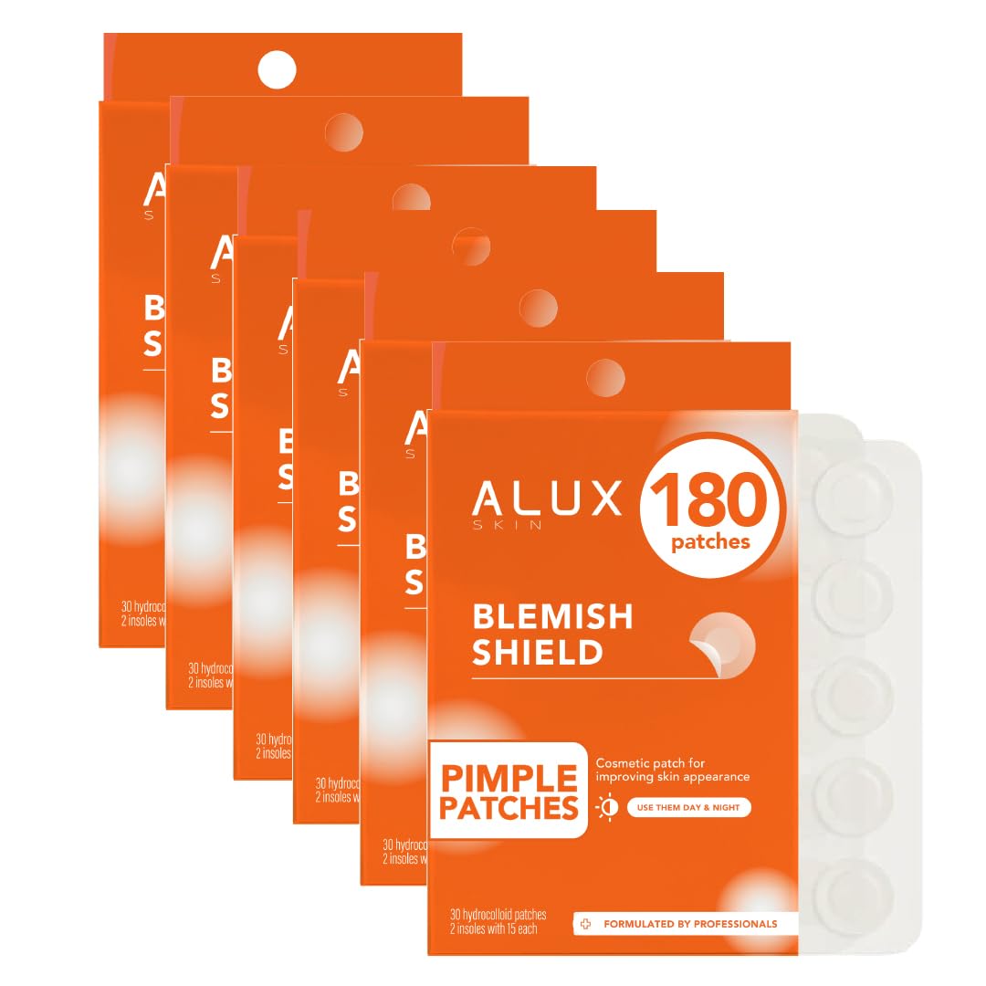 ALUX Skin Pimple Patches for Face, 180 Unit, Hydrocolloid Skin Care Acne, Safe for Sensitive Skin