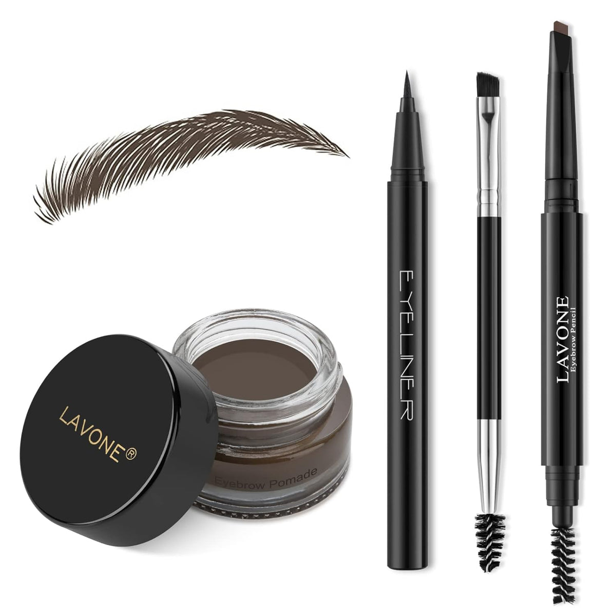 LAVONE Eyebrow Stamp Pencil Kit for Eyebrows, Makeup Brow Stamp Trio Kit with Waterproof Eyebrow
