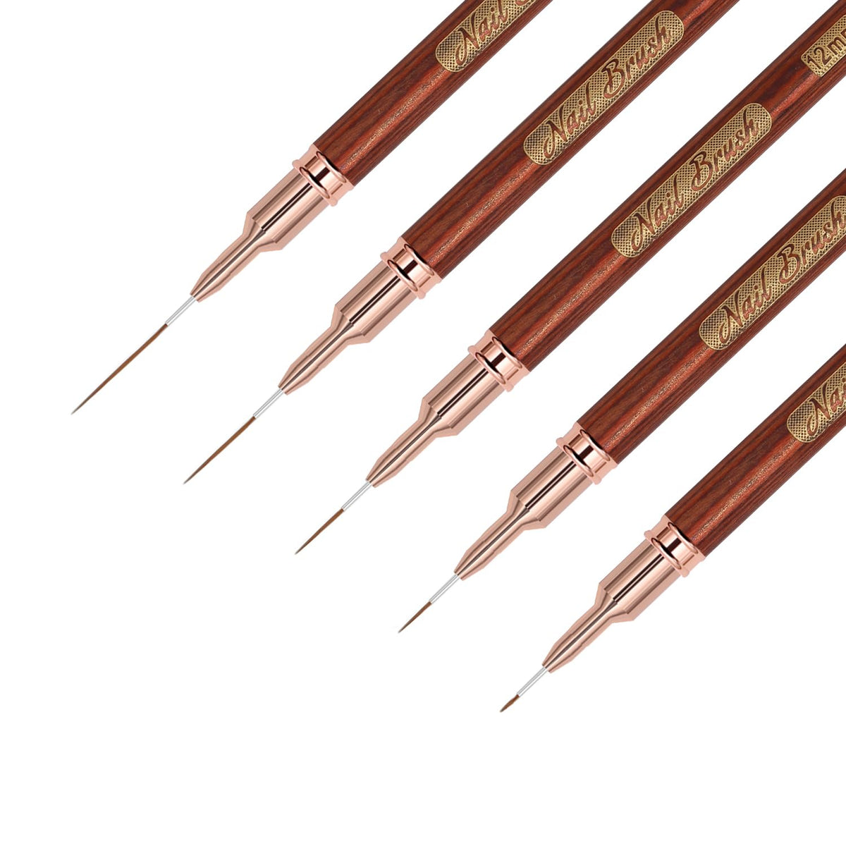 Wooden Nail Art Brushes, 5Pcs Nail Art Liner Brushes, Painting Art Design Brush Set Nail Dotting