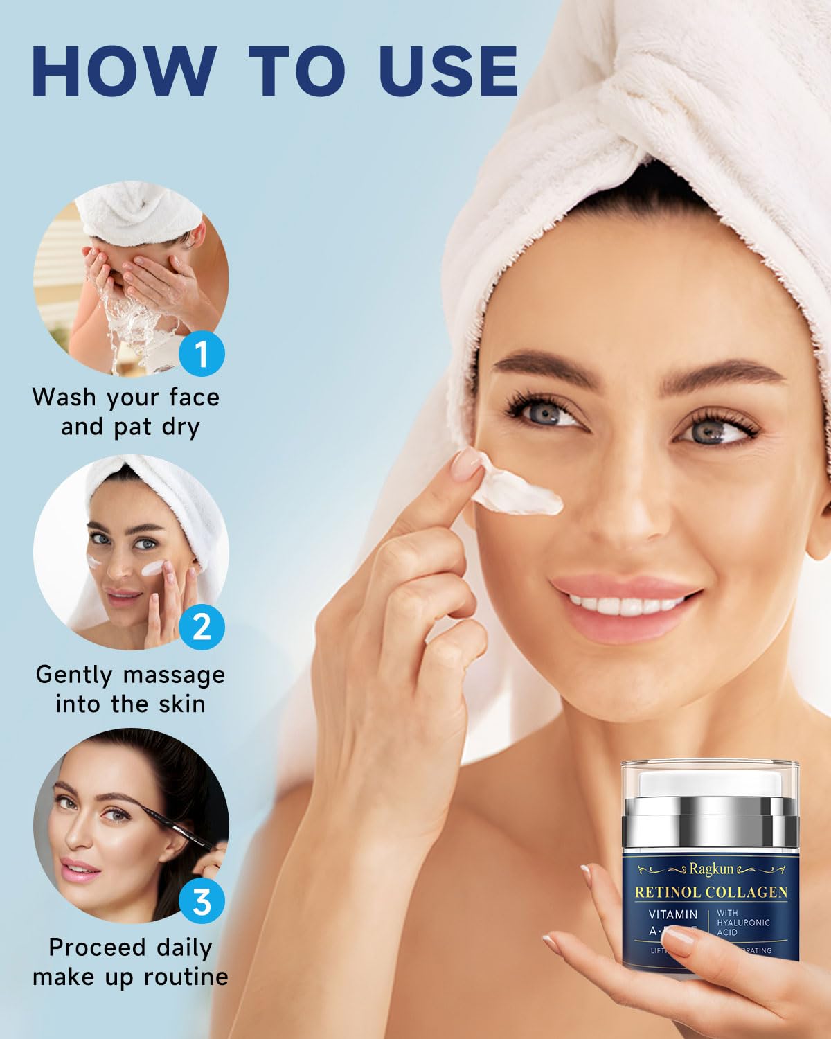 Retinol Cream for Face, Collagen Neck Creams for Tightening and Firming, Anti Aging Day & Night
