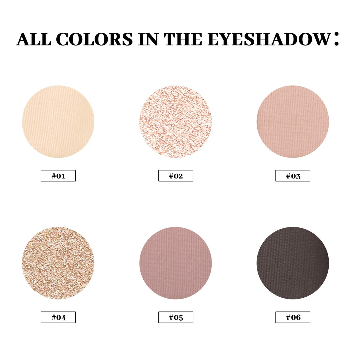 Nudes Series Mini Eyeshadow Palette, Velvety Matte Finish, 6 Nude Taupe & Brown Neutral Eye