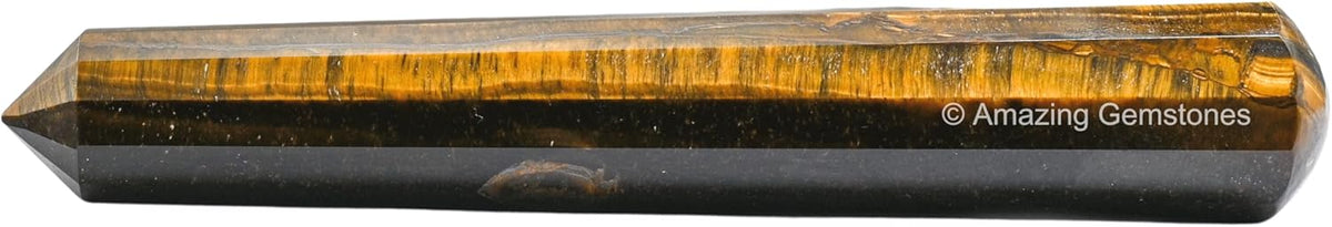 Amazing Gemstone Tiger Eye Crystal Wand Massage Stick - Pelvic Wand Gua Sha for Adults - Crystals