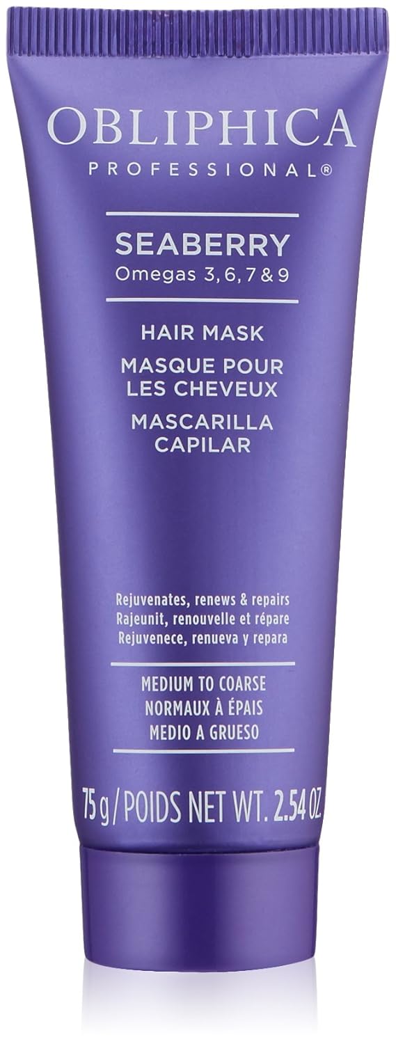 Obliphica Seaberry Hair Mask - Deep Conditioning Hydrating Treatment for Dry and Damaged Hair