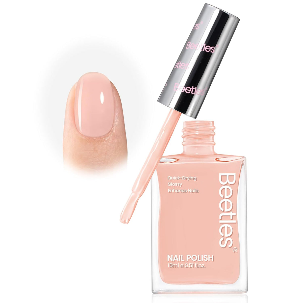 Beetles Nail Polish Bubble Bliss, 2 in 1 Nail Strengthener Polish Growth Nail Ridge Filler Base