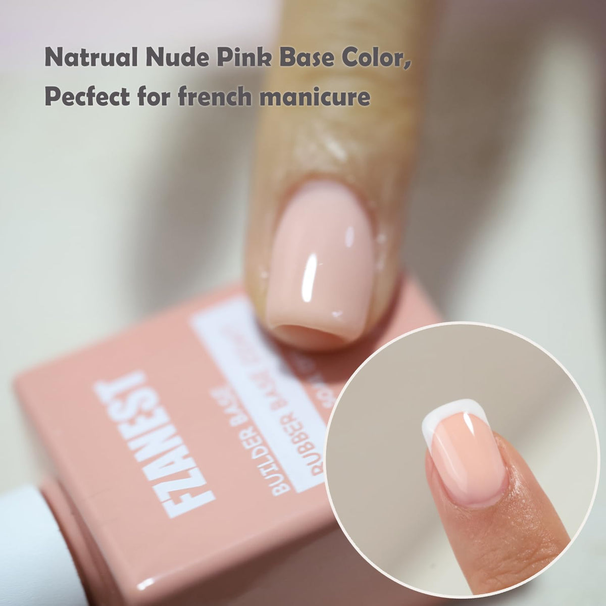 FZANEST Rubber Base Builder Gel Nail 15ml Jelly Natrual Nude Pink Color Gel Polish Nail