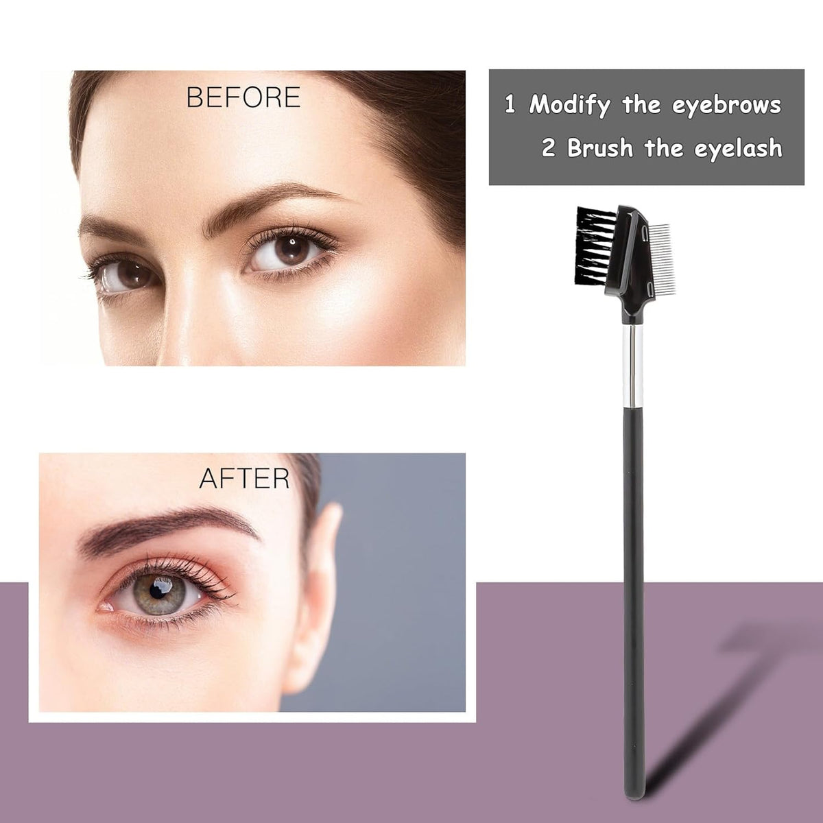 Metal Eyelash Comb Separator Eye Brow Brush Comb Resuable Double-Sided Eyebrow Brush Eye Brow