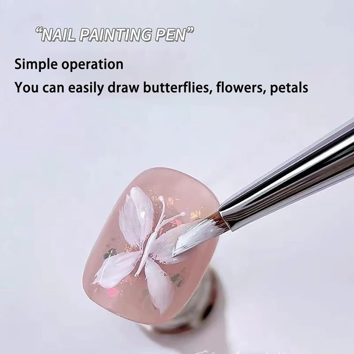 Nail Brush for Drawing Petals and Butterflies, Watercolor Paint Brushes for Oil Painting, Acrylic