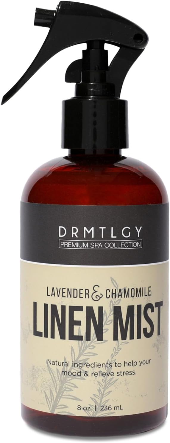 DRMTLGY Natural Lavender Linen Mist and Room Spray. Pure Lavender Essential Oil and Chamomile