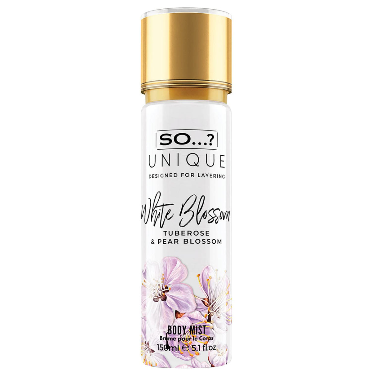So…? Unique White Blossom Body Mist - Floral Vanilla Perfume for Women - Over 800 Sprays, Lasting 6