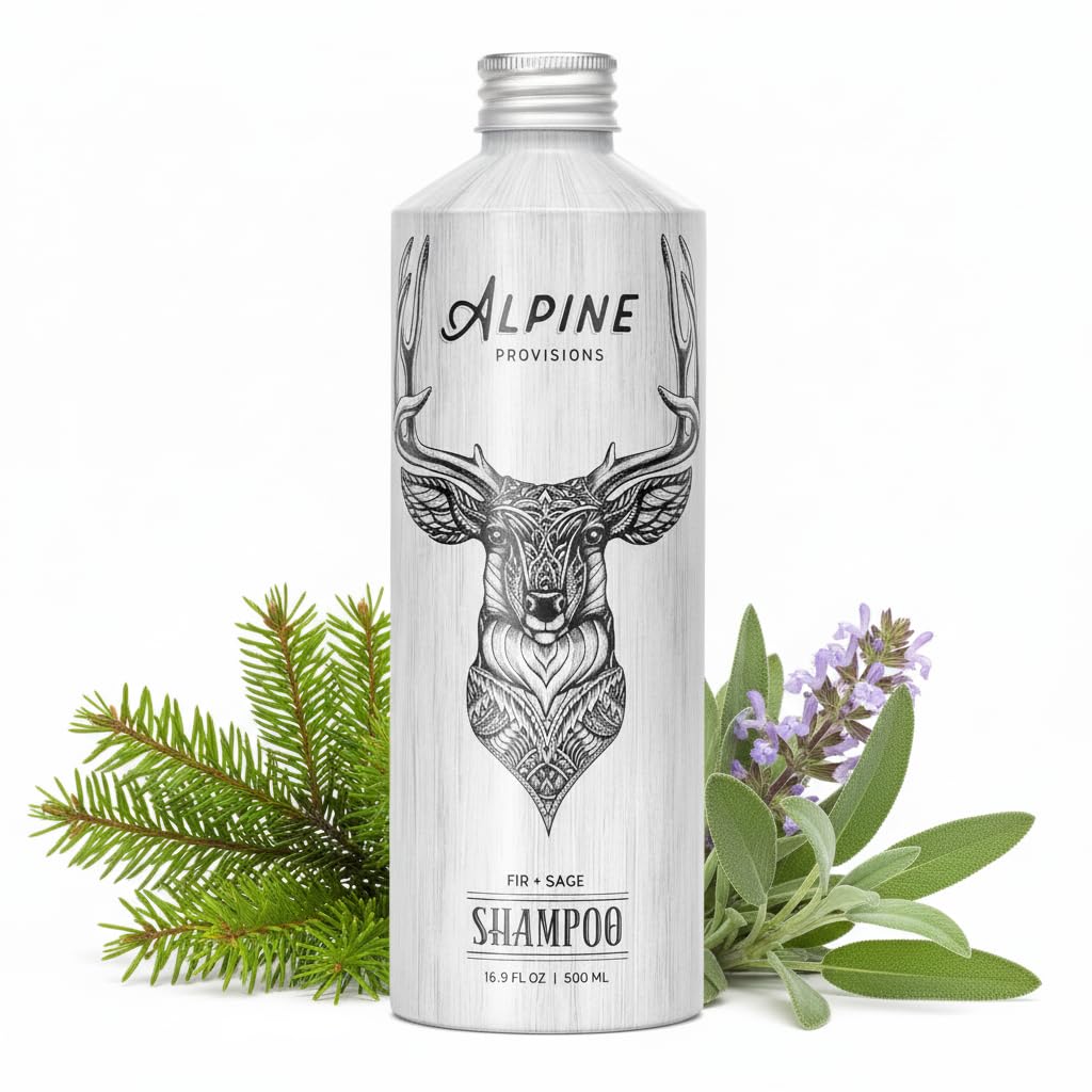Alpine Provisions Fir & Sage Shampoo - Naturally Repair, Cleanse, and Hydration with Essential