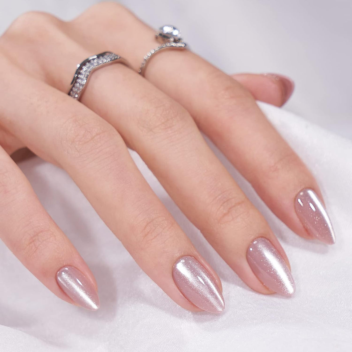 BTArtbox Press On Nails Almond - Short Soft Gel Fake Nails with Nail Glue, Opaque Reusable Stick On