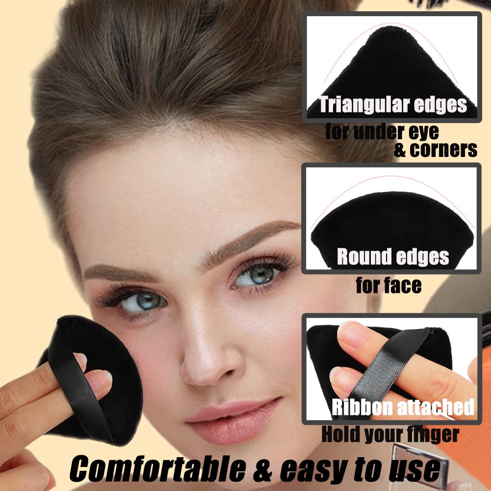 Ocim 10Pcs Triangle Powder Puffs for Face Powder,Soft Velour Triangular Beauty Puff,Makeup