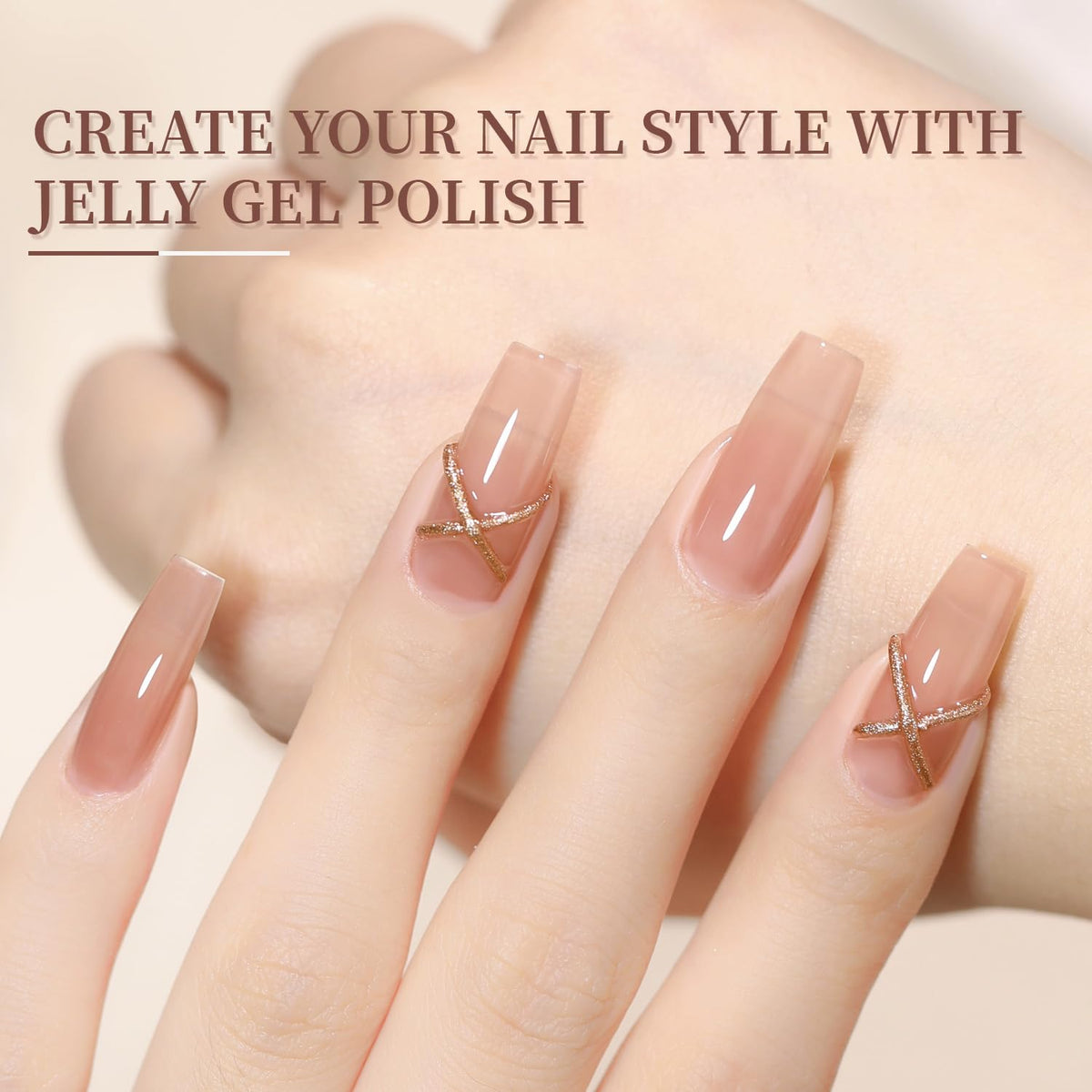 JODSONE 23PCS Gel Nail Polish Set 20 translucent Jelly Color Natural and Elegant Long Lasting