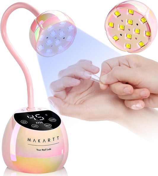 Makartt UV LED Nail Lamp - Gooseneck UV Light for Nails Cordless Rechargeable USB 39W Dryer LED