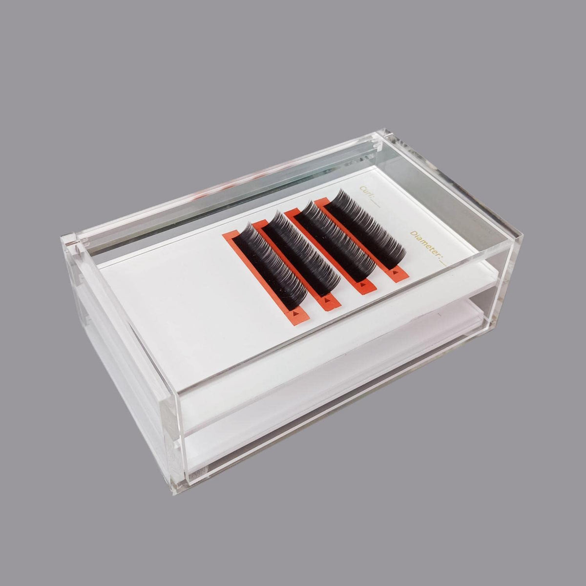 Two Layers Eyelash Grafting Pallet with Cover, Dust-proof Acrylic Lash Tile holder, Eyelash
