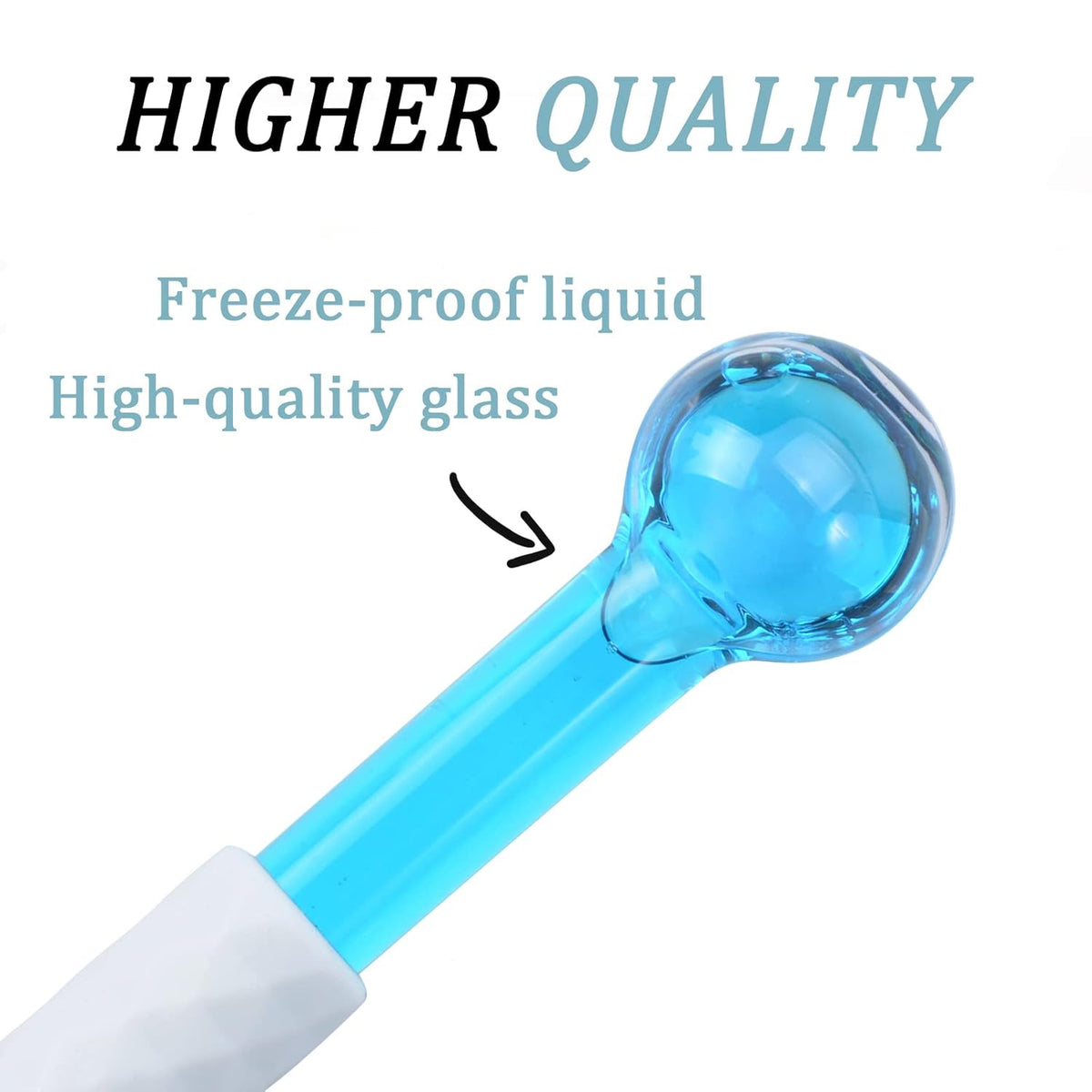 ICE Globes Small Balls for Eyes, 2 PCS Blue Facial Globes for Massage Tool, Facial Roller Cold Skin