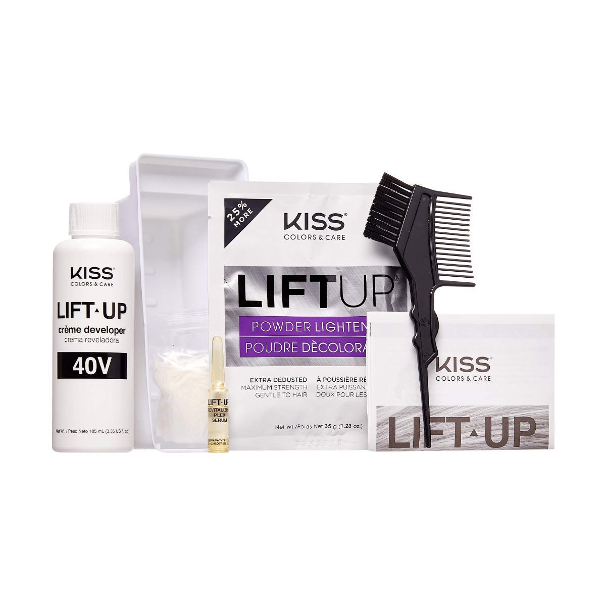 KISS Lift Up Complete Hair Bleach Kit, Rose Pink Toner, Gentle Conditioning Formula for All Hair