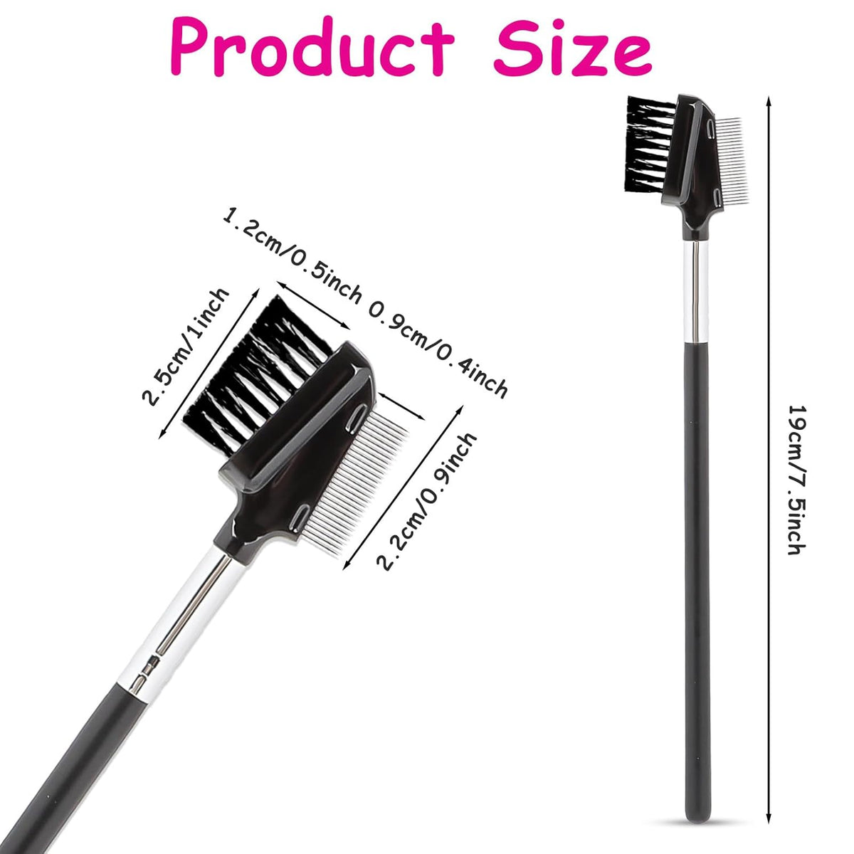 Metal Eyelash Comb Separator Eye Brow Brush Comb Resuable Double-Sided Eyebrow Brush Eye Brow