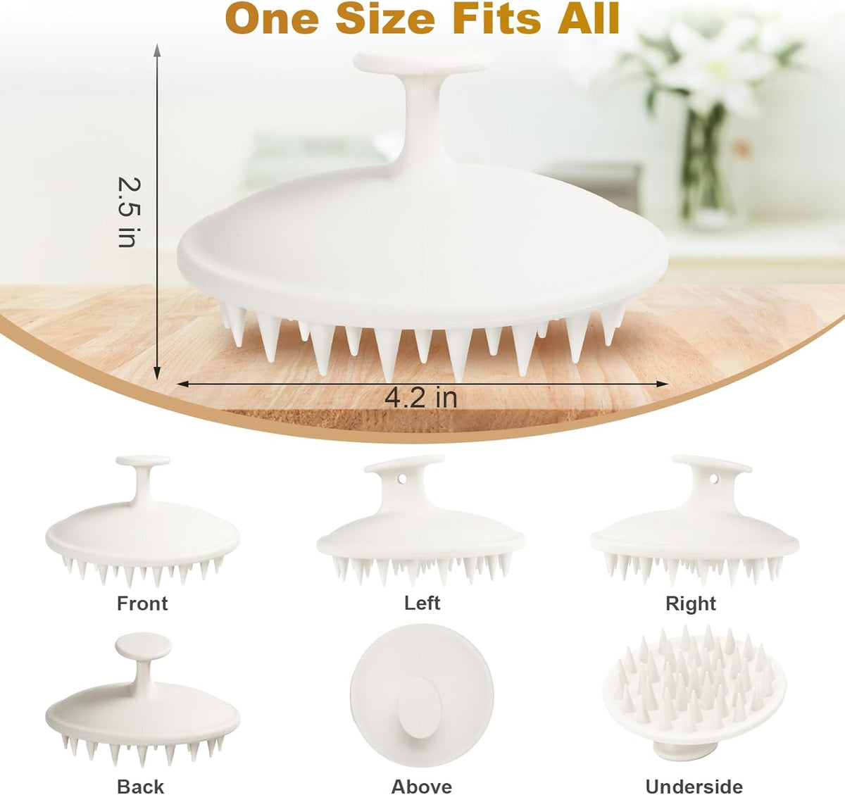 Silicone Scalp Massager Shampoo Brush, Scalp Brush for Hair Growth & Dandruff Removal, Hair